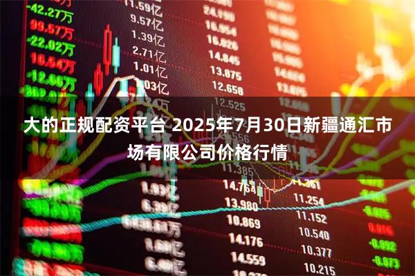 大的正规配资平台 2025年7月30日新疆通汇市场有限公司价格行情